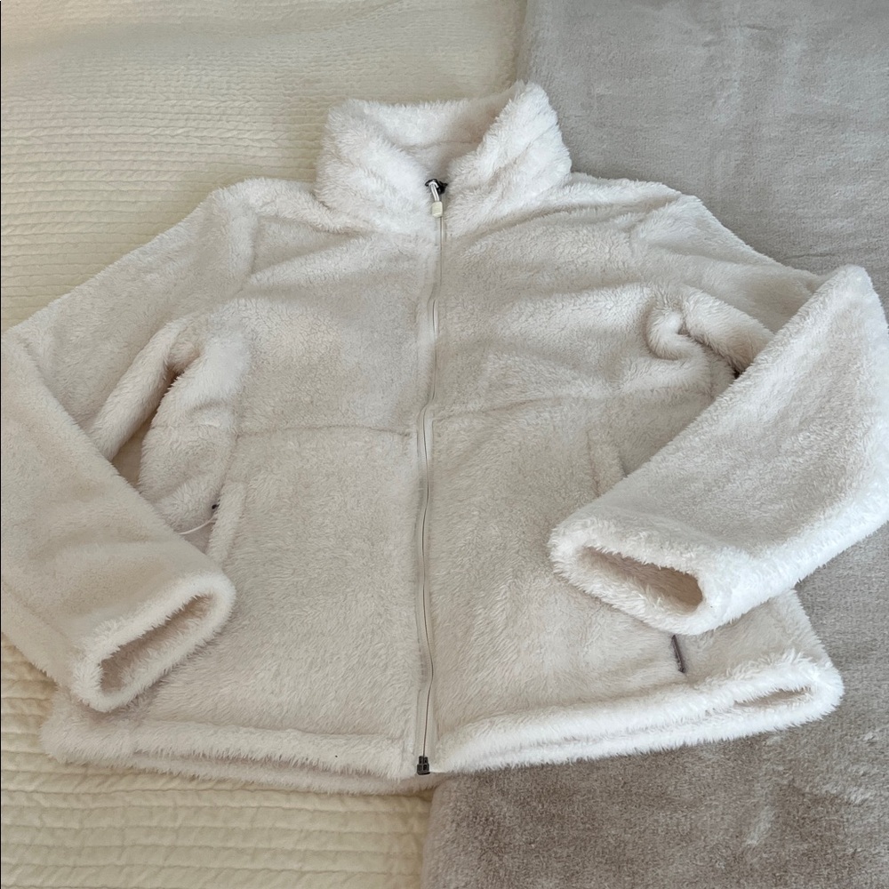 Avalanche Women’s Plush Fleece Lightweight Jacket Size S Cozy Plush Zip-Up Ivory